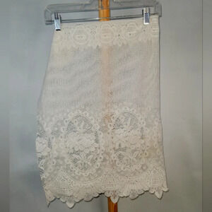 White  lace fabric runner doily curtain